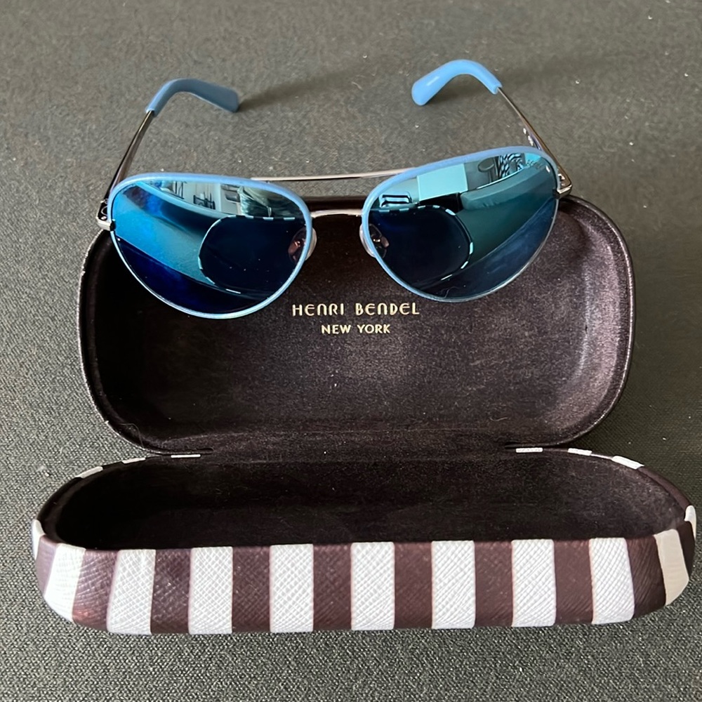 Henry Bendel light blue aviator glasses